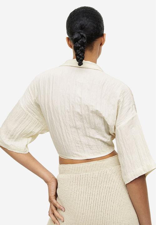 Tie-detail blouse - cream - 1161751001