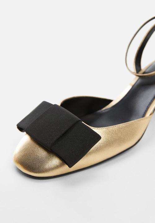 MANGO - Megan ankle strap block heel - gold