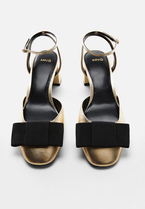 MANGO - Megan ankle strap block heel - gold
