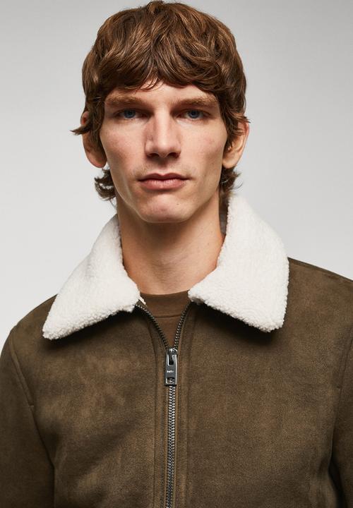 MANGO - Jacket boston.- khaki