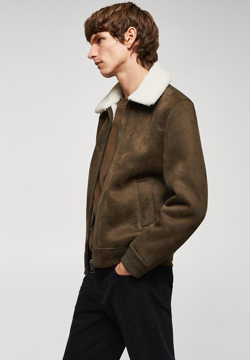MANGO - Jacket boston.- khaki