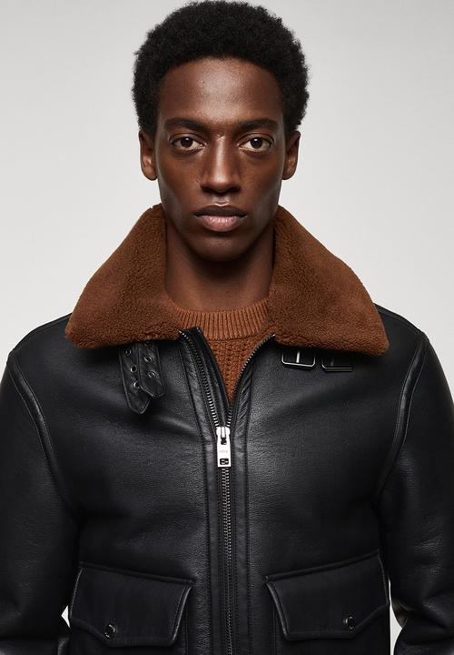 MANGO - Jacket krawitz - black