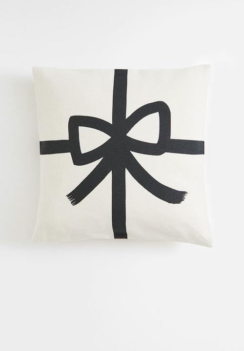 H&M - Printed cotton cushion cover - white