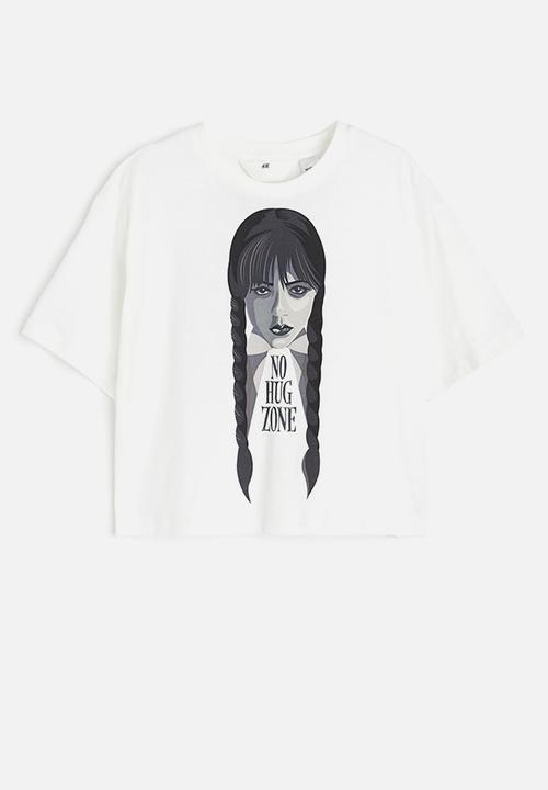 H&M - Oversized printed T-shirt - white wednesday