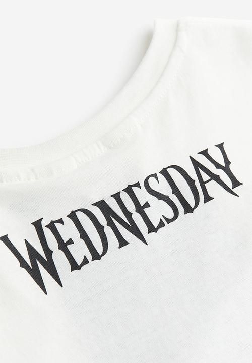 H&M - Oversized printed T-shirt - white wednesday