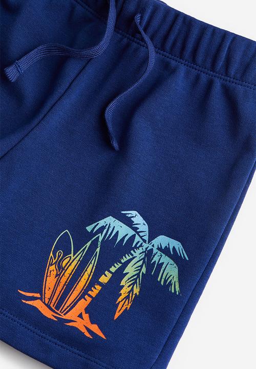 H&M - Sweatshirt shorts - navy blue surfboards