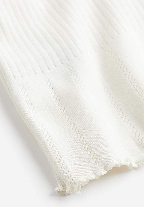 H&M - Pointelle jersey top - white