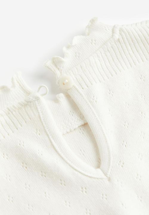 H&M - Pointelle jersey top - white