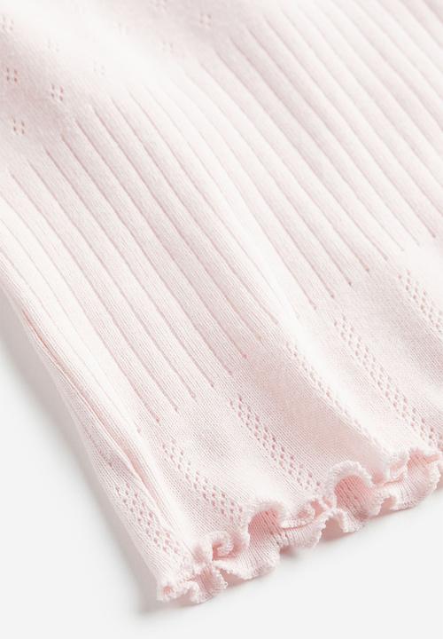 H&M - Pointelle jersey top - light pink