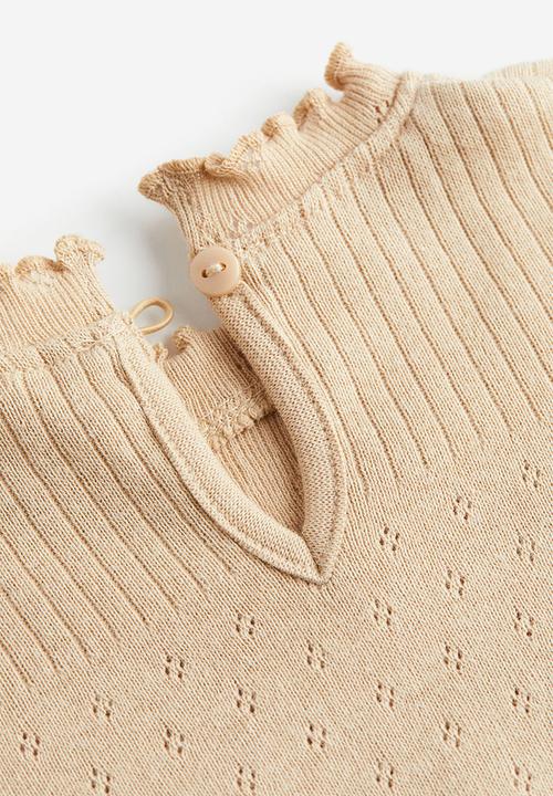 H&M - Pointelle jersey top - beige