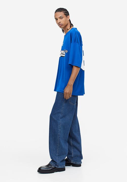H&M - Oversized fit printed mesh t-shirt - blue miami