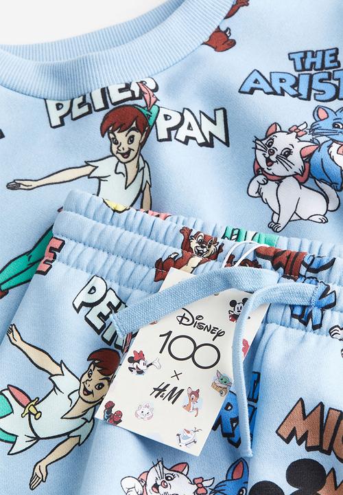 H&M - 2-Piece printed sweatshirt set - light blue disney