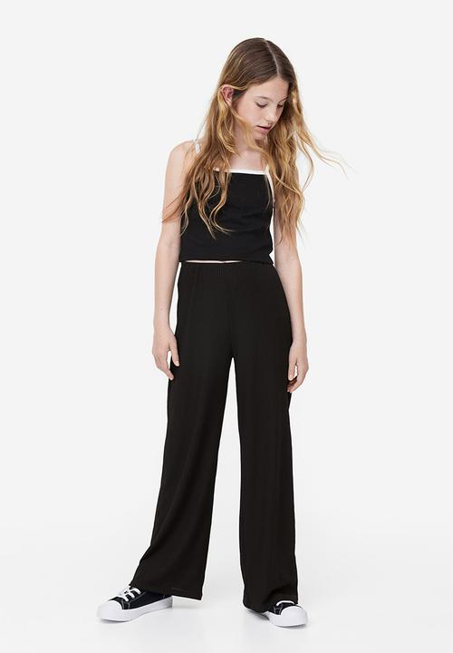 H&M - Ribbed trousers - black