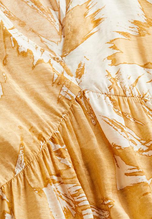 H&M - A-line dress - cream & beige patterned