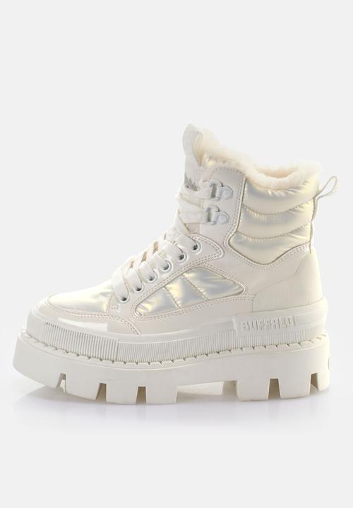 BUFFALO - Raven snow lace-up mid - white