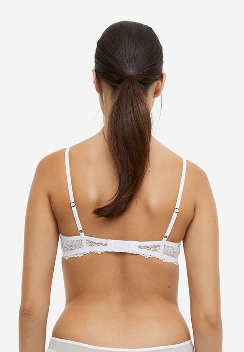 H&M - Padded underwired lace bra - white