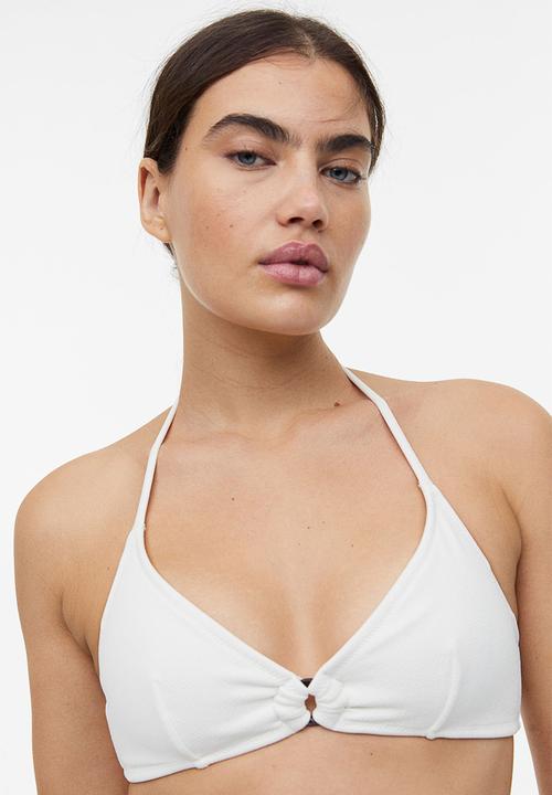 H&M - Padded triangle bikini top - white