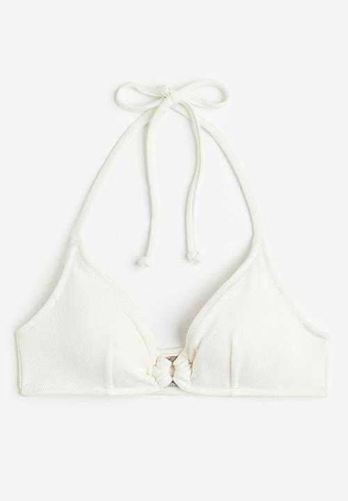 H&M - Padded triangle bikini top - white