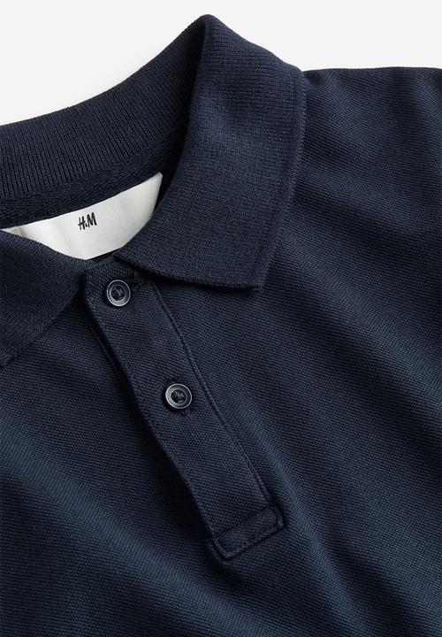 H&M - Cotton piqué polo shirt - blue