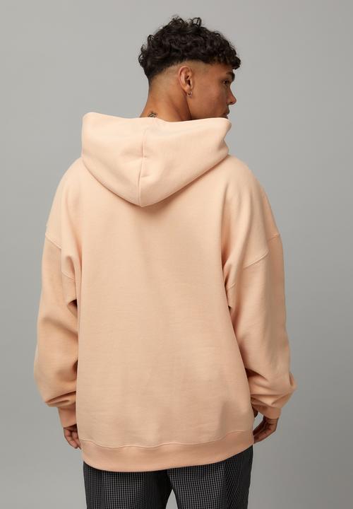 Factorie - Half Half Baggy Graphic Hoodie - Peach/Half Half Character 