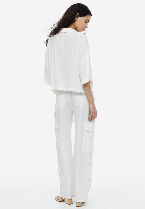 H&M - Oversized resort shirt - white