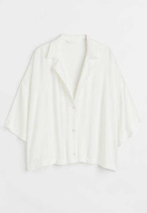 H&M - Oversized resort shirt - white