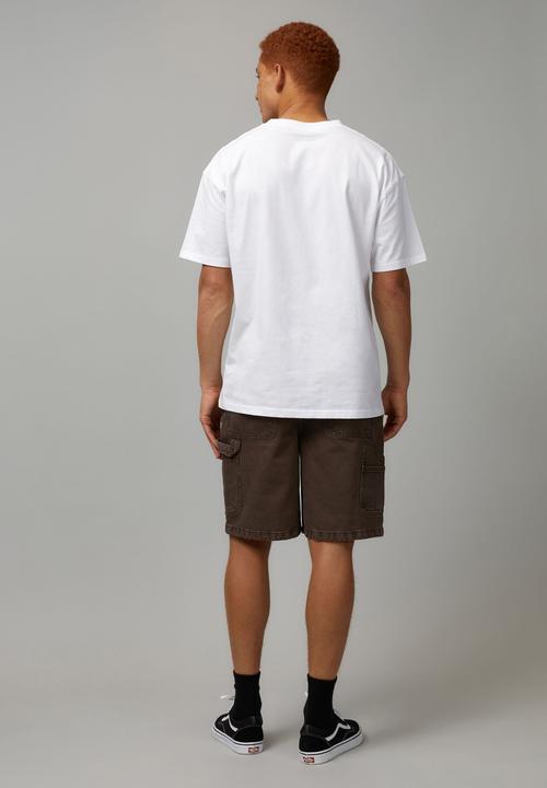 Factorie - Half Half Painter Baggy Denim Short - Washed Brown/Contrast Stitch 