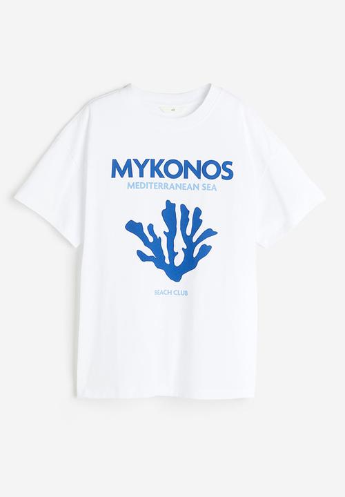 H&M - Printed t-shirt - white mykonos