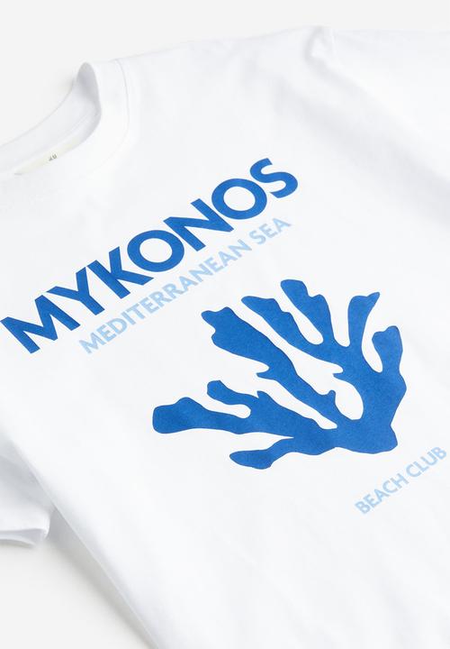 H&M - Printed t-shirt - white mykonos