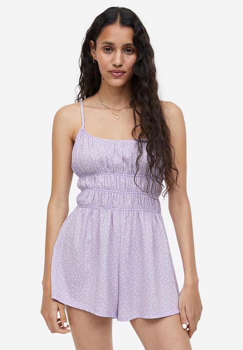 H&M - Crinkled jersey playsuit - purple