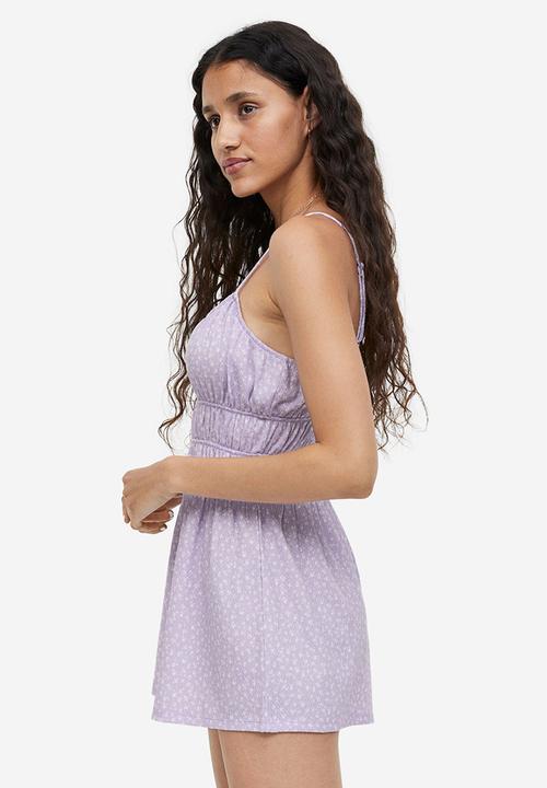 H&M - Crinkled jersey playsuit - purple