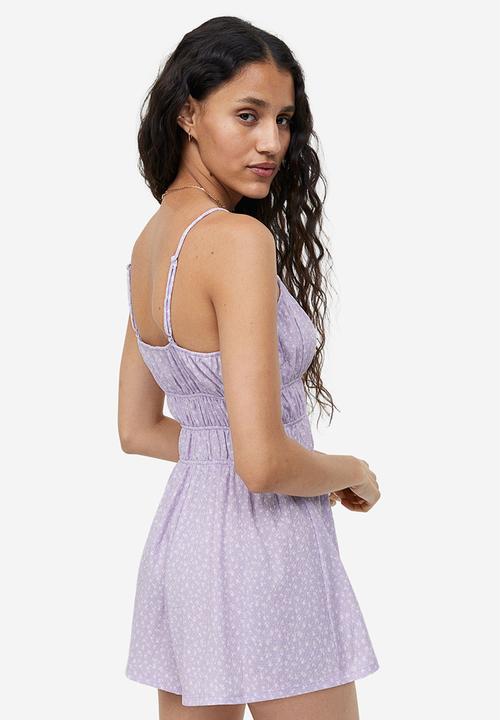 H&M - Crinkled jersey playsuit - purple