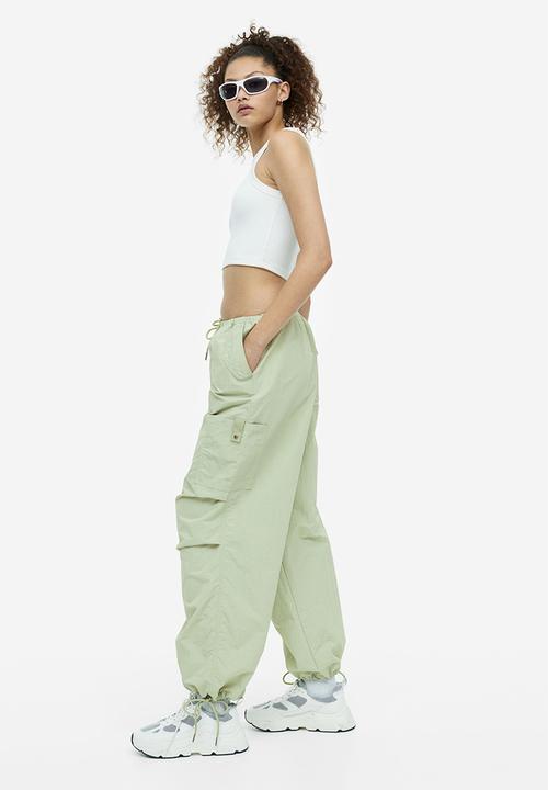 H&M - Nylon parachute trousers - green