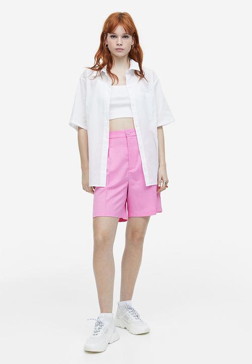 H&M - Short-sleeved linen-blend shirt - white