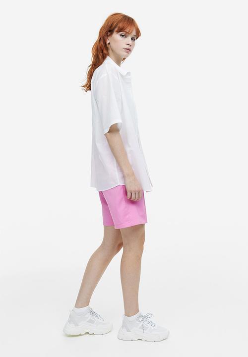 H&M - Short-sleeved linen-blend shirt - white