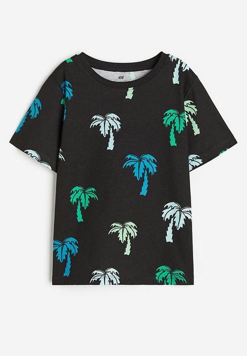 H&M - Cotton t-shirt - black palm trees