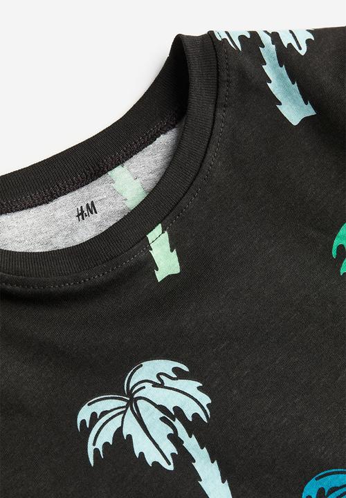 H&M - Cotton t-shirt - black palm trees