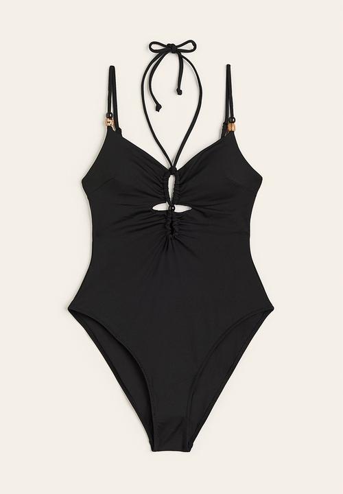 H&M - High leg swimsuit - black