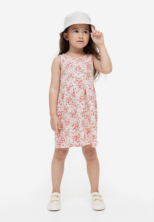 H&M - Patterned cotton dress - light pink floral 