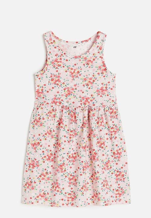 H&M - Patterned cotton dress - light pink floral 