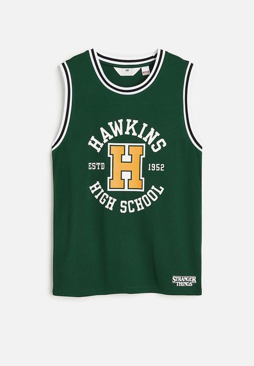 H&M - Printed vest top - dark green stranger things