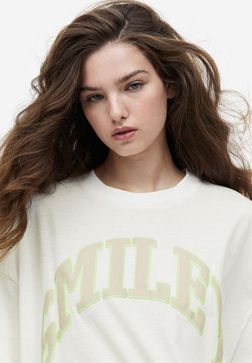 H&M - Oversized printed T-shirt - white