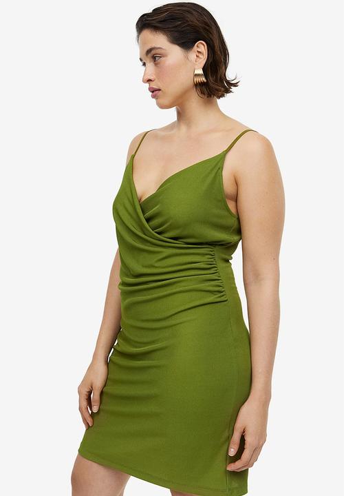 H&M - Draped jersey dress - green