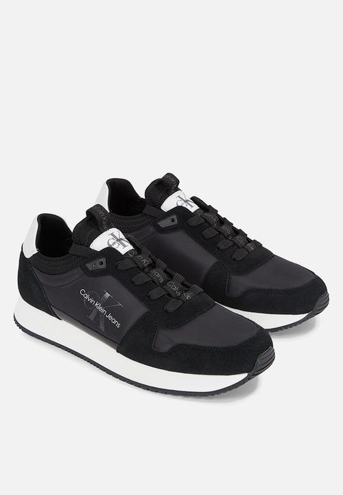 Calvin Klein - Retro runner laceup refl - black/bright white