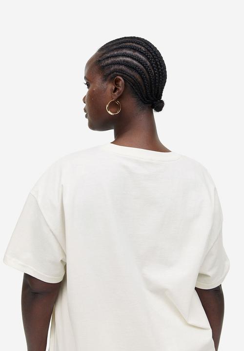 H&M - Printed t-shirt - cream & palm beach