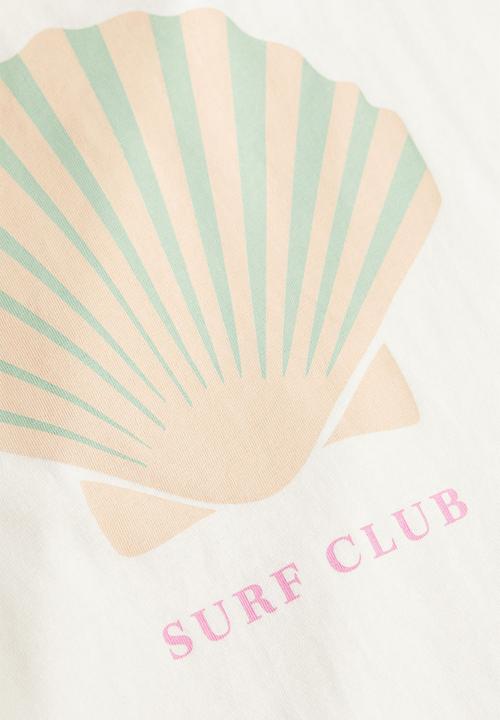 H&M - Printed t-shirt - cream & palm beach
