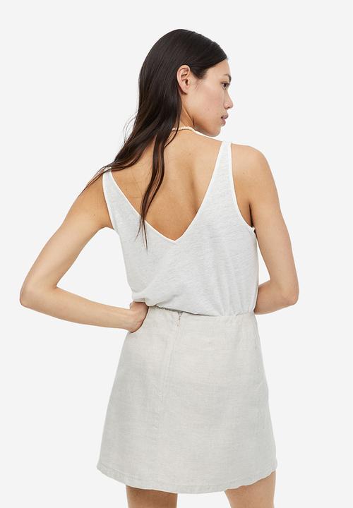 H&M - Linen-blend vest top - white