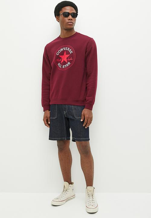 Converse - Standard Fit Center Front Large Chuck Patch Core Crew Bb - Deep Bordeaux