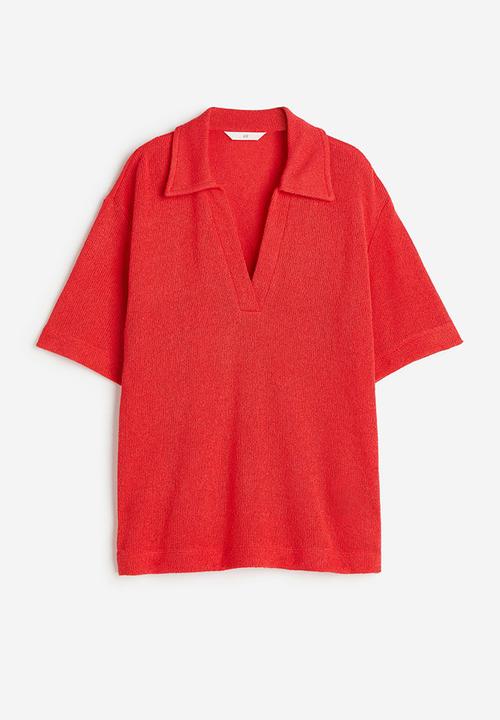 H&M - Collared top - red