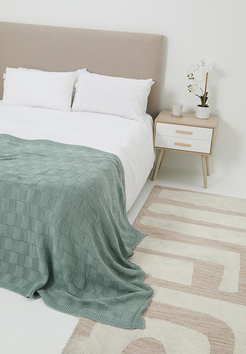 Sixth Floor - Cube knitted throw - slate blue